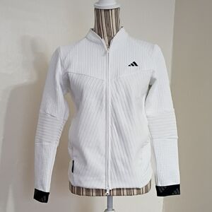 Adidas Cold Rdy White Quilted Fitted Full Zip Jacket Size L